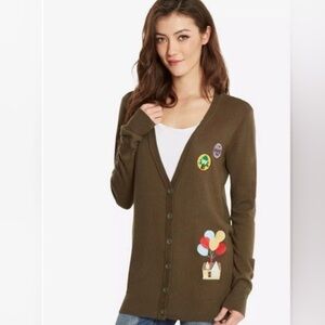 Disney Pixar Up Russell Wilderness Scout Cardigan in Olive Green - Small - EUC